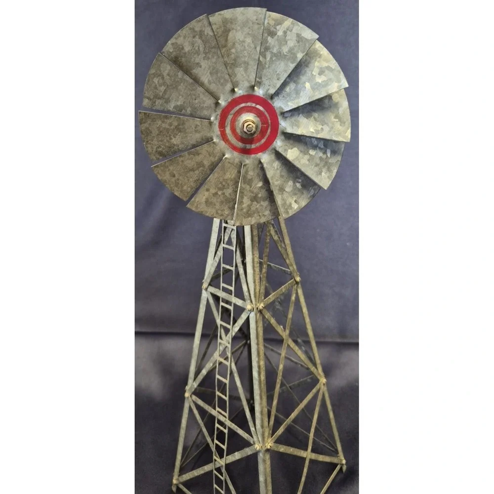 Vintage Galvanized Metal Windmill 17
